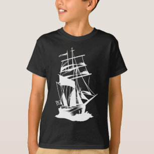 Segeln Linienzeichnung Ozean Meer Yacht Segler T-Shirt
