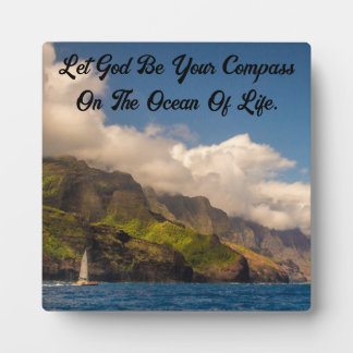 Segeln mit Gott Tabletop Plaque mit Easel Fotoplatte