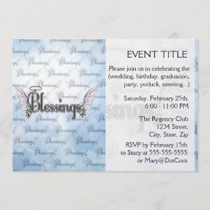 Segeln mit Wolken, Engelsflügeln und Halo Einladung