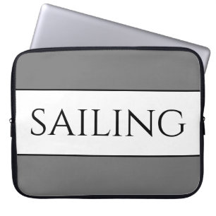 SEGELN Moderne Sporty Gray White Summer Stripes Laptopschutzhülle