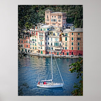 Segeln nach Portofino, Italia Poster
