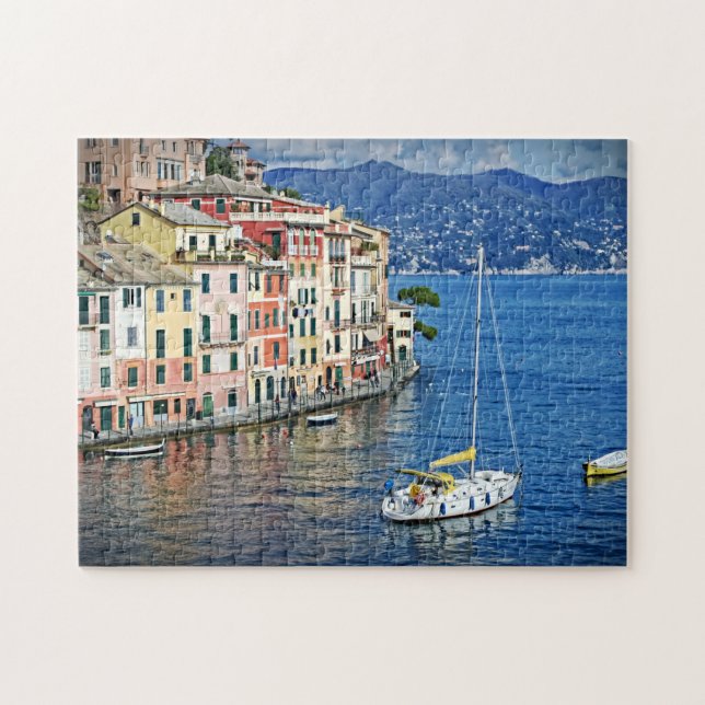 Segeln nach Portofino - Italien Holiday-11x14-252  Puzzle (Horizontal)