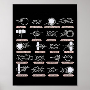 Segeln Nautical Rope Knots Bootsanker Segler Poster