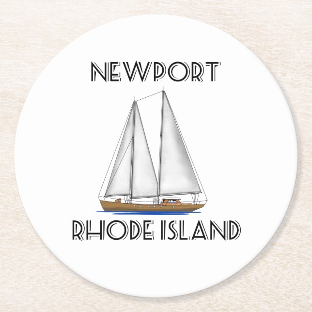 Segeln Newports Rhode Island Runder Pappuntersetzer (Vorderseite)