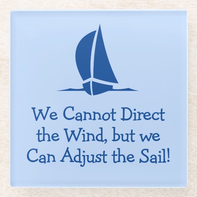 Segeln oder Yachtdenken Glasuntersetzer (Vorderseite)