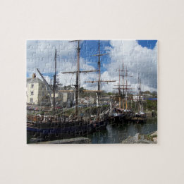 Segeln-Schiffe Charlestown Hafen-Cornwall-Foto Puzzle