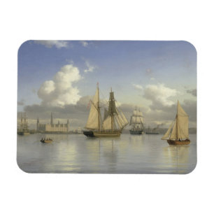 Segeln-Schiffe weg von Kronborg Schloss, Schweden, Magnet