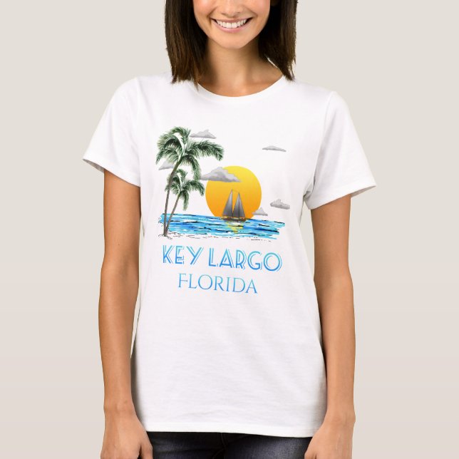Segeln-Schlüssellargo-Florida-Schlüssel T-Shirt (Vorderseite)