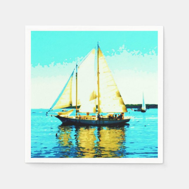 Segeln Schoner Papierservietten (Vorderseite)