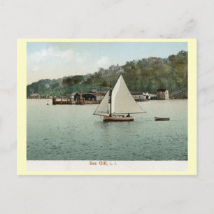 Segeln, Sea Cliff, Long Island, NY 1907 Vintage Postkarte