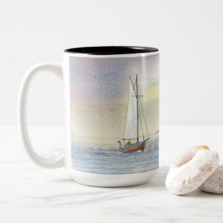 Segeln Seascape Boat Malerei Geburtstag Kaffee Tas Zweifarbige Tasse