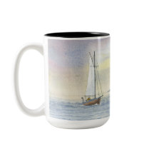 Segeln Seascape Boat Malerei Geburtstag Kaffee Tas
