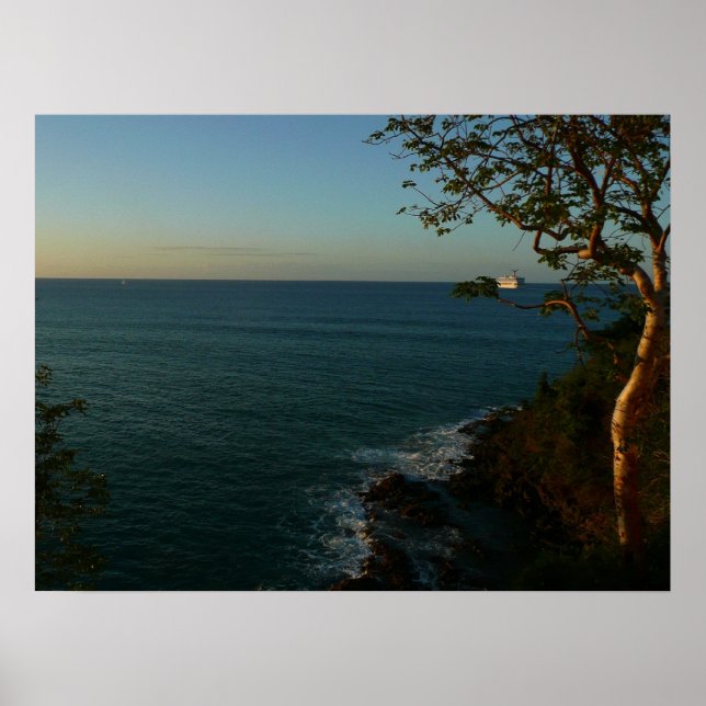 Segeln Sie ab Sunset II Tropical Seascape Poster (Vorne)