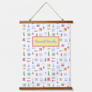 Segeln und nautische Boys Wandteppich Mit Holzrahmen