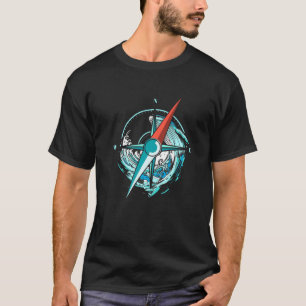 Segeln und Segeln mit Kompass und Wassersport T-Shirt