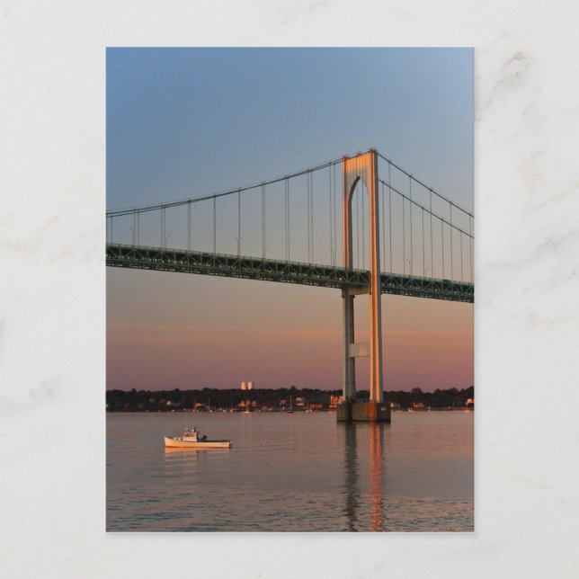 Segeln und verlassend neue Port Road Island Postkarte (Vorderseite)