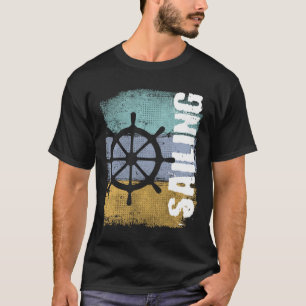 Segeln Vintage Retro Sailboat Helm T-Shirt