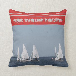 Segeln Wasser Racing Rot, Grau und Blau Kissen