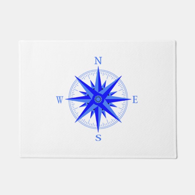 Segeln - Windsurfen Rose Kompass Wassersport Shirt Fußmatte (Vorderseite)