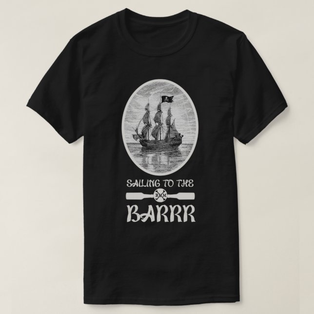 Segeln zum RUM Bar Nautical Pirate Puff 2 T-Shirt (Design vorne)