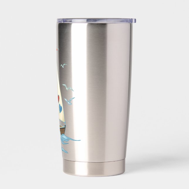 Segelnde Herzen Thermobecher (Links)