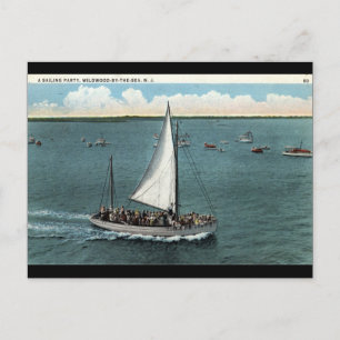 Segelparty Wildwood by the Sea NJ Vintage 1934 Postkarte