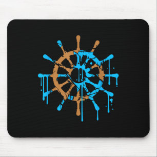 Segelrad-Schiffslenkrad Graffiti-Tropfen Segeln Mousepad
