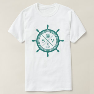Segelrad SV Segelschiff Logo mit Kompass T-Shirt