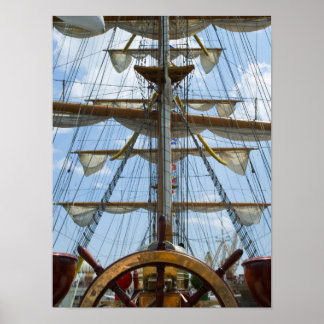 Segelrad und Rigging Poster