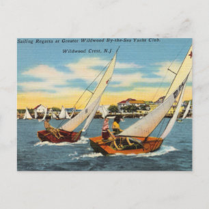 Segelregatta im Wildwood Yacht Club, New Jersey Postkarte