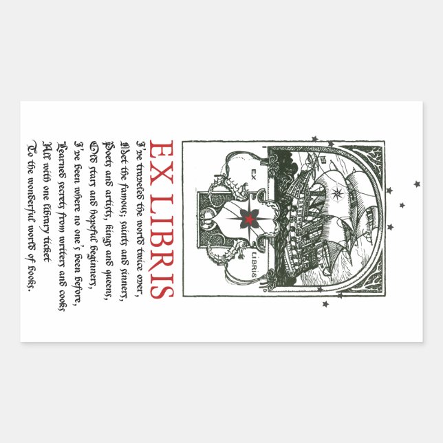 Segelschiff Adventure Buchzeichen Stickers (Vorderseite)
