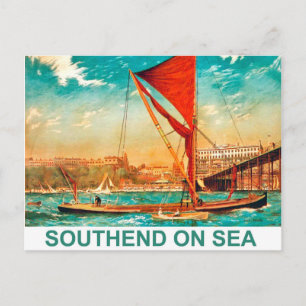 Segelschiff an der Südküste, Vintag Postkarte