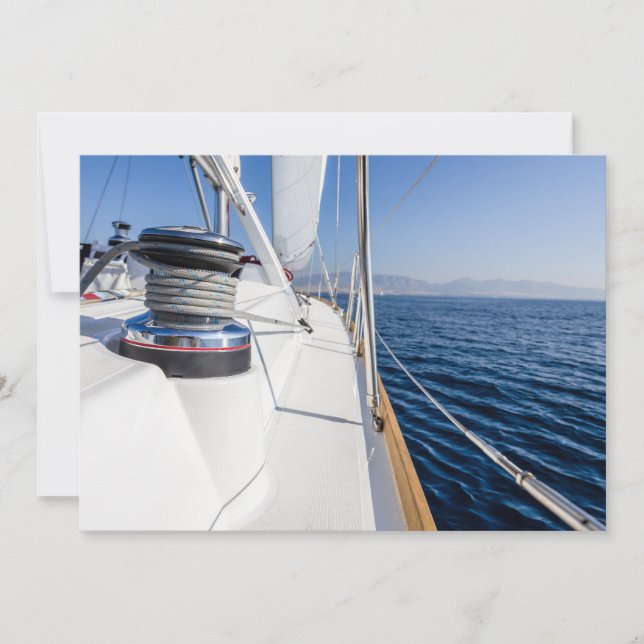 Segelschiff auf dem Meer surfen Einladung (Vorderseite)