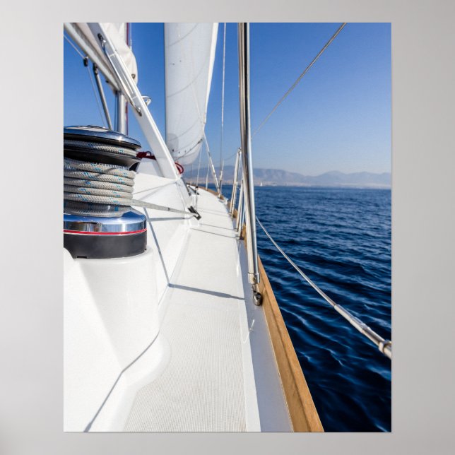 Segelschiff auf dem Meer surfen Poster (Vorne)