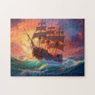 Segelschiff auf einem Sturmmeer Puzzle