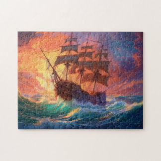 Segelschiff auf einem Sturmmeer Puzzle