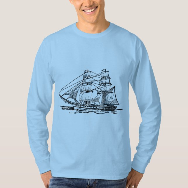 Segelschiff (Brig) T-Shirt (Vorderseite)