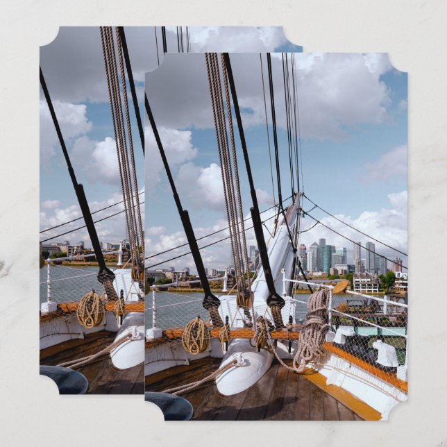 Segelschiff Einladung (Vorne/Hinten)