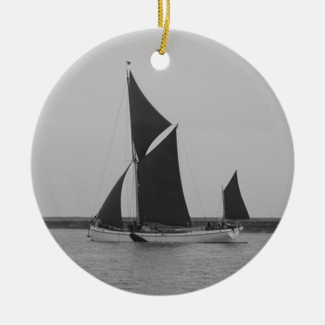 Segelschiff-Erinnerung Keramikornament (Vorne)