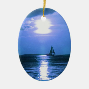 Segelschiff-Feiertags-Weihnachtsverzierung Keramikornament
