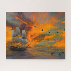 Segelschiff Fliegende Delfine Puzzle