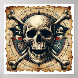 Segelschiff für Skull und Kreuzknochen 2 Poster