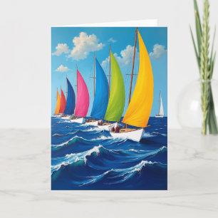 Segelschiff-Geburtstagsszene-Karte Karte