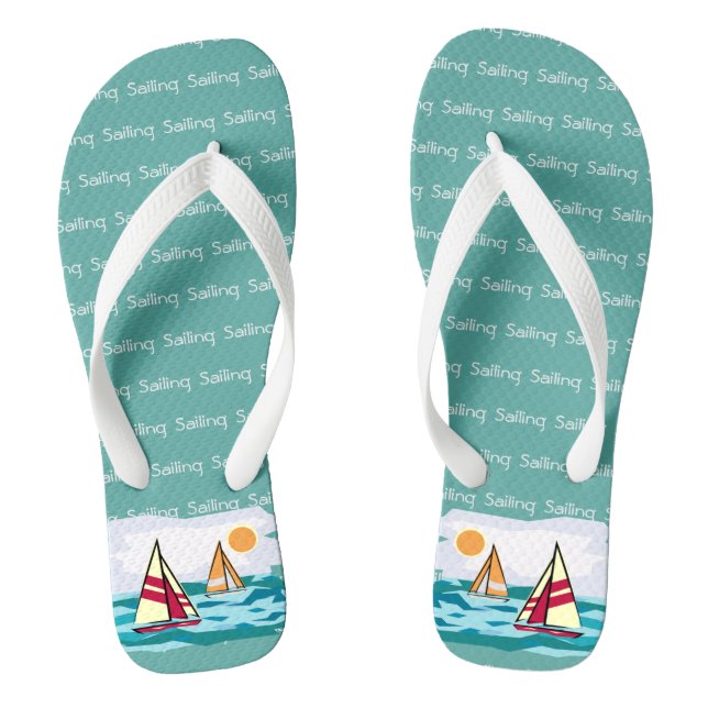 Segelschiff gepackte Text Design Flip Flops (Fußbett)