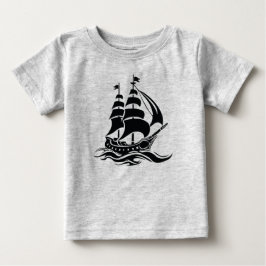Segelschiff im Schatten – Vintage-Ozean-Illustrati Baby T-shirt