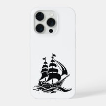Segelschiff im Schatten – Vintage-Ozean-Illustrati