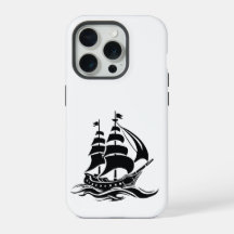 Segelschiff im Schatten – Vintage-Ozean-Illustrati