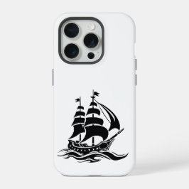 Segelschiff im Schatten – Vintage-Ozean-Illustrati iPhone 15 Pro Hülle