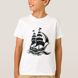 Segelschiff im Schatten – Vintage-Ozeanillustratio T-Shirt