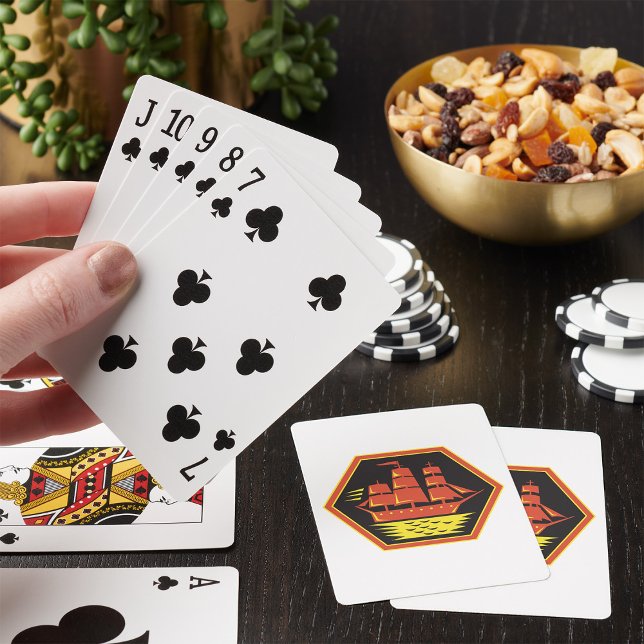 Segelschiff im Vintage-Stil Spielkarten (Von Creator hochgeladen)